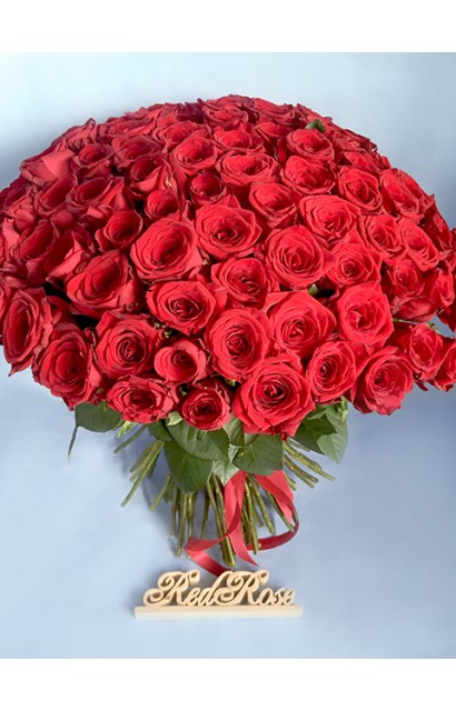 Букет из 101 красной розы "Страсть"